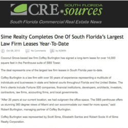 Sime Realty Completes One of South Florida’s Largest Law Firm Leases Year-To-Date