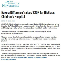 SIME Realty “Bake a Difference” Raises $20K